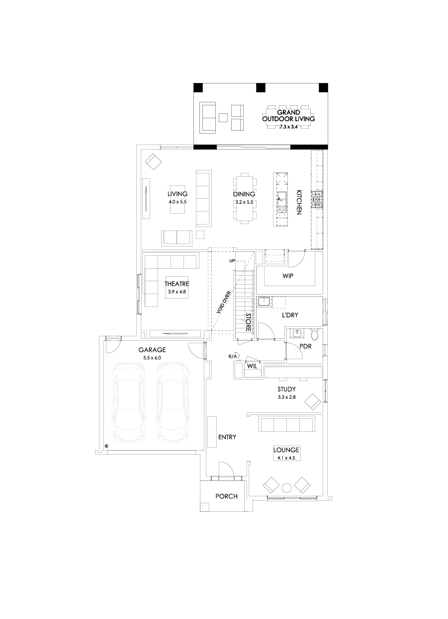 43 Ground Floor Floorplan (Grand outdoor living)