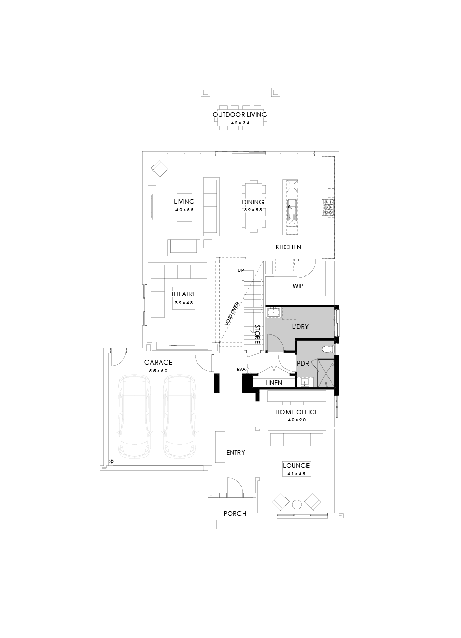 43 Ground Floor Floorplan (Shower to powder)