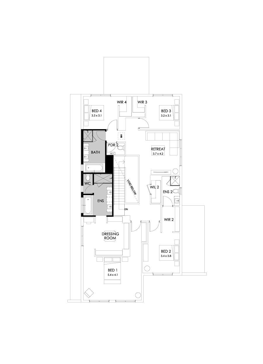 43 First Floor Floorplan (Bathroom upgrade - Flipped)