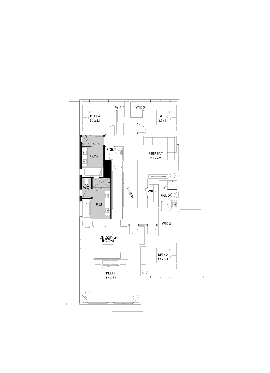 43 First Floor Floorplan (Bathroom upgrade - Flipped)