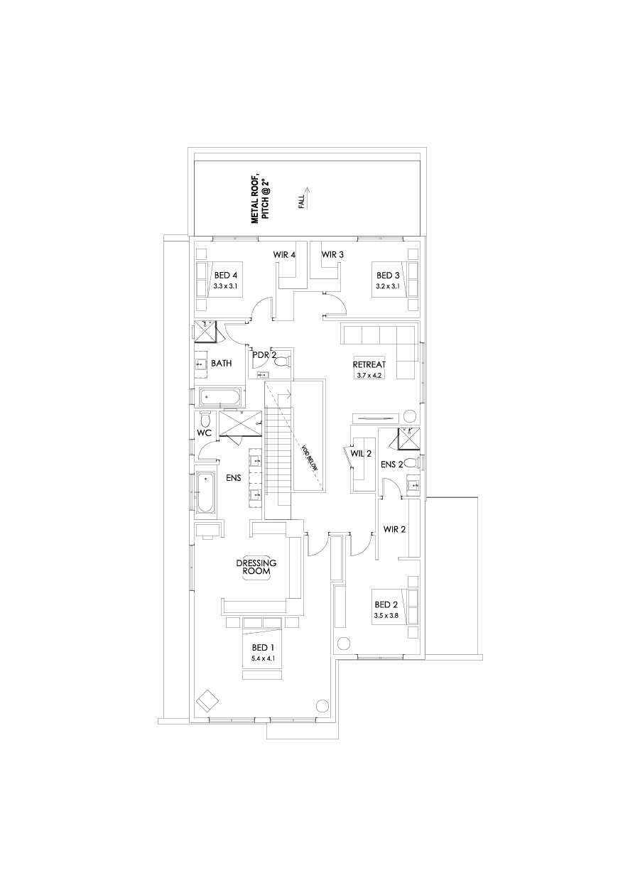 43 First Floor Floorplan (Larger kitchen and dining - Flipped)