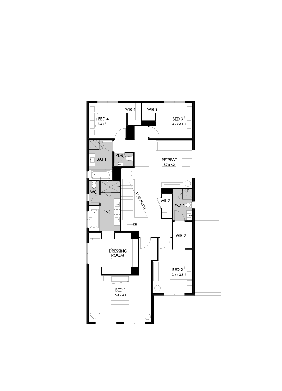 43 First Floor Floorplan (Standard - Flipped)