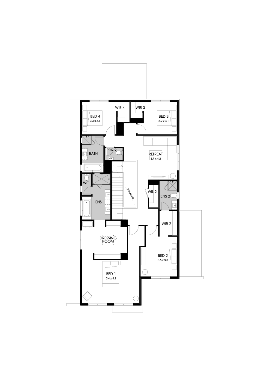 43 First Floor Floorplan (Standard - Flipped)
