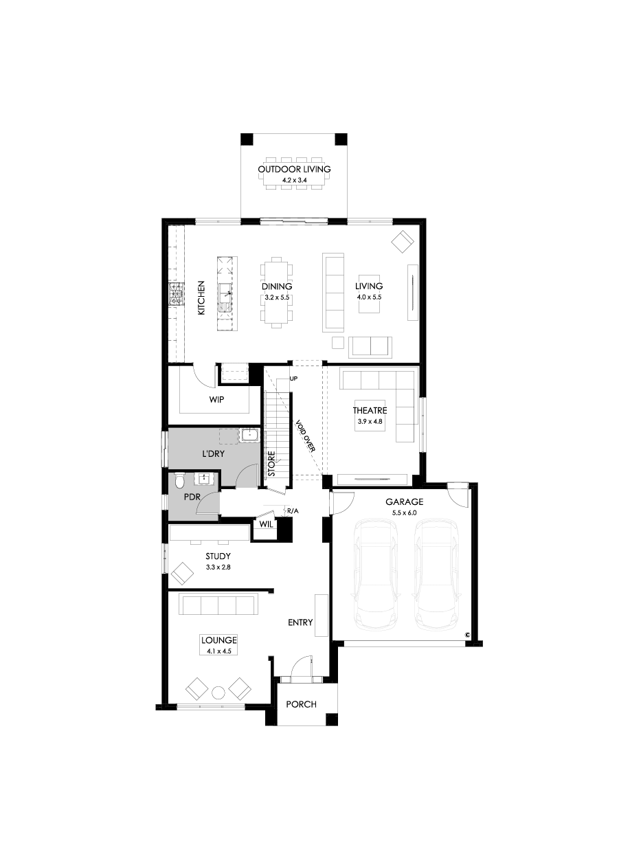 43 Ground Floor Floorplan (Standard - Flipped)
