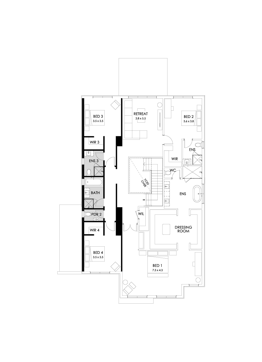 48 First Floor Floorplan (Additional ensuite)