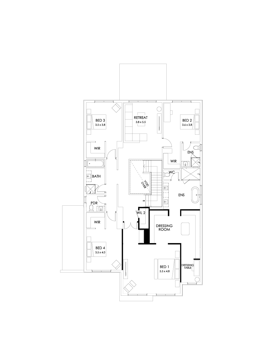 48 First Floor Floorplan (Alternate bed 1)