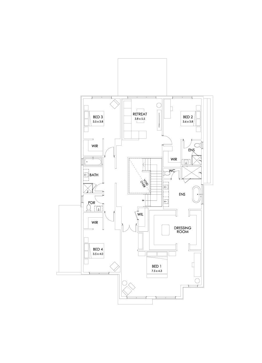 48 First Floor Floorplan (Larger kitchen)