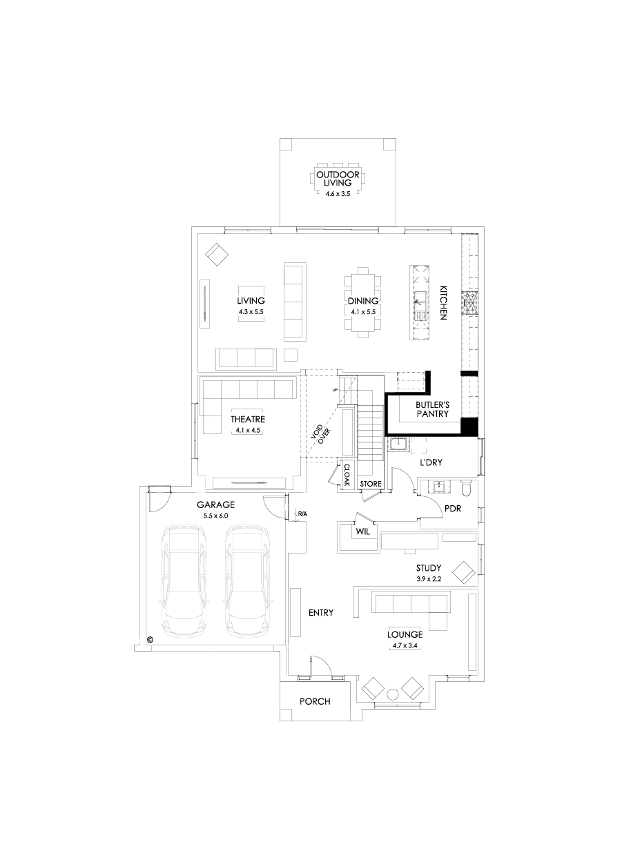 48 Ground Floor Floorplan (Butler's pantry - Included)