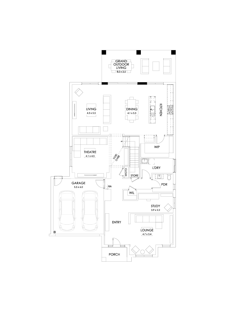 48 Ground Floor Floorplan (Grand outdoor living)