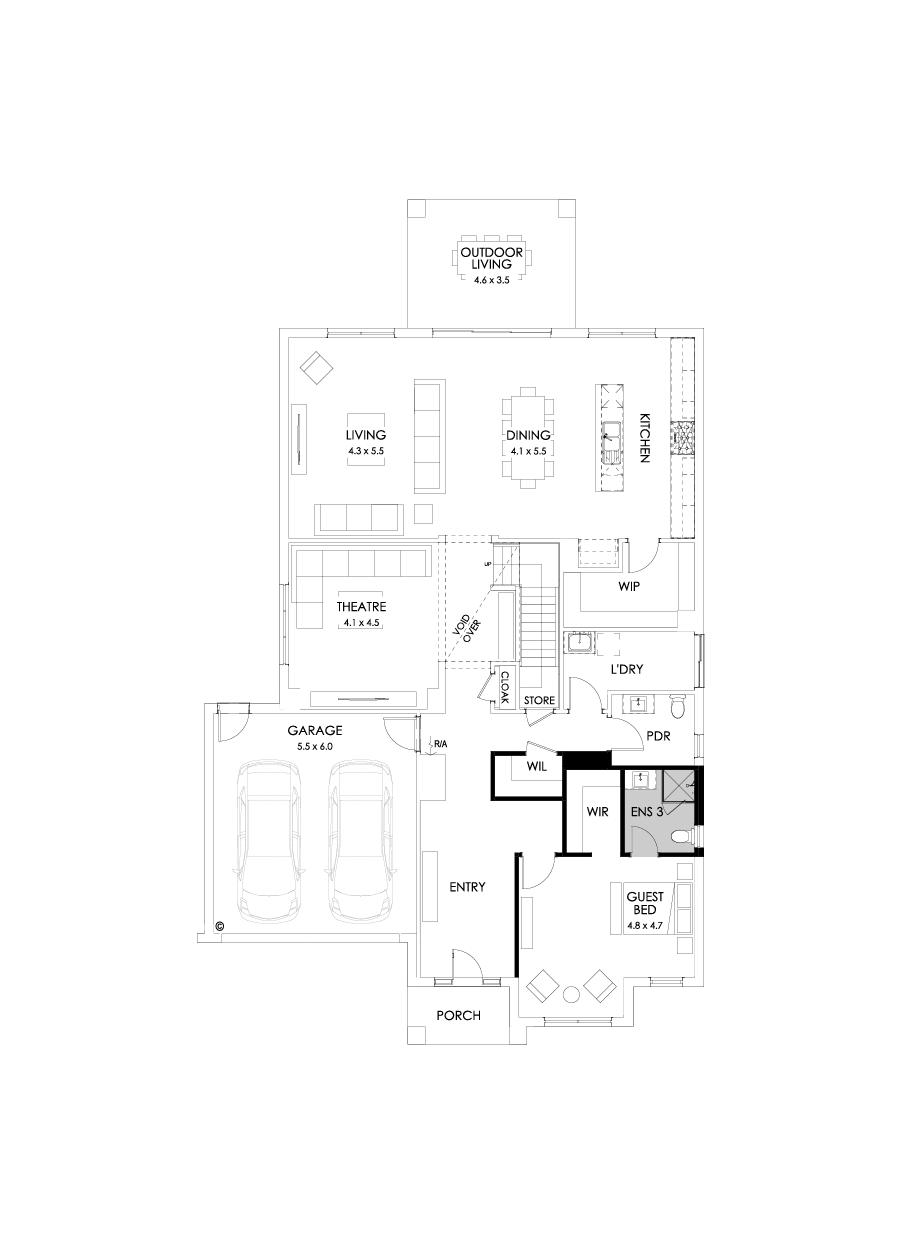 48 Ground Floor Floorplan (Guest bedroom)