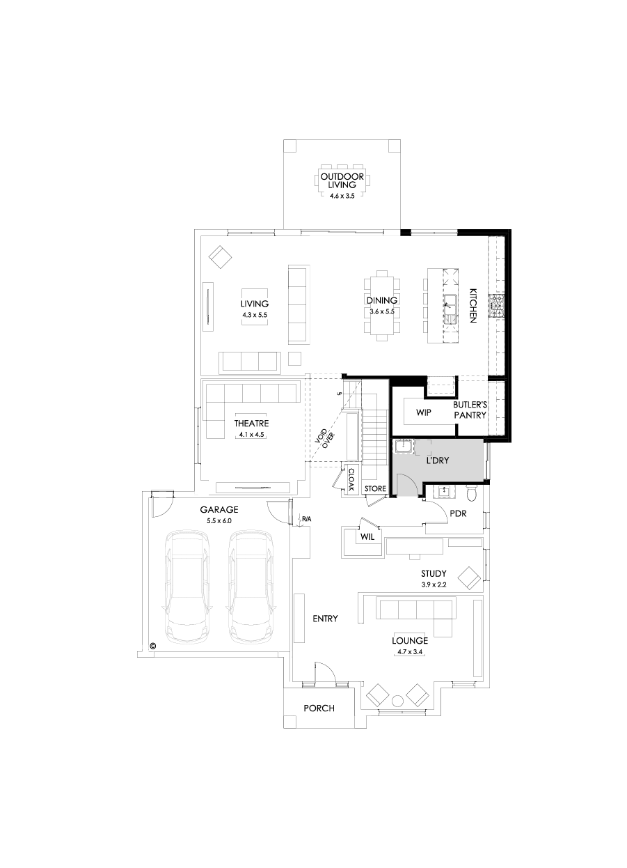 48 Ground Floor Floorplan (Larger kitchen)