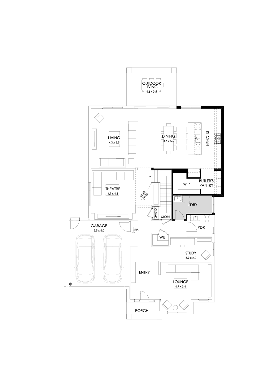 48 Ground Floor Floorplan (Larger kitchen)