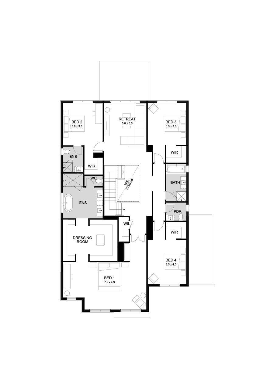 48 First Floor Floorplan (Standard - Flipped)