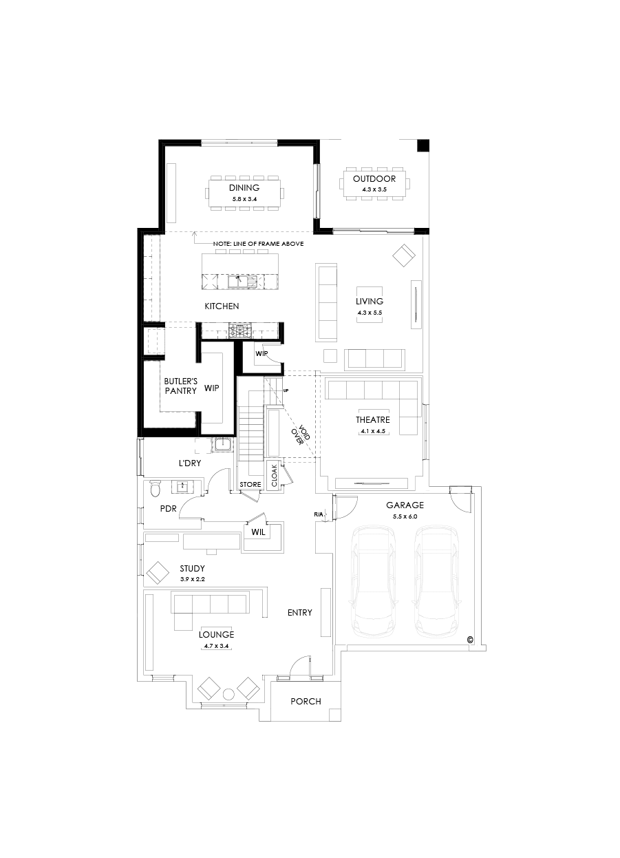 48 Ground Floor Floorplan (Larger kitchen and dining - Flipped)