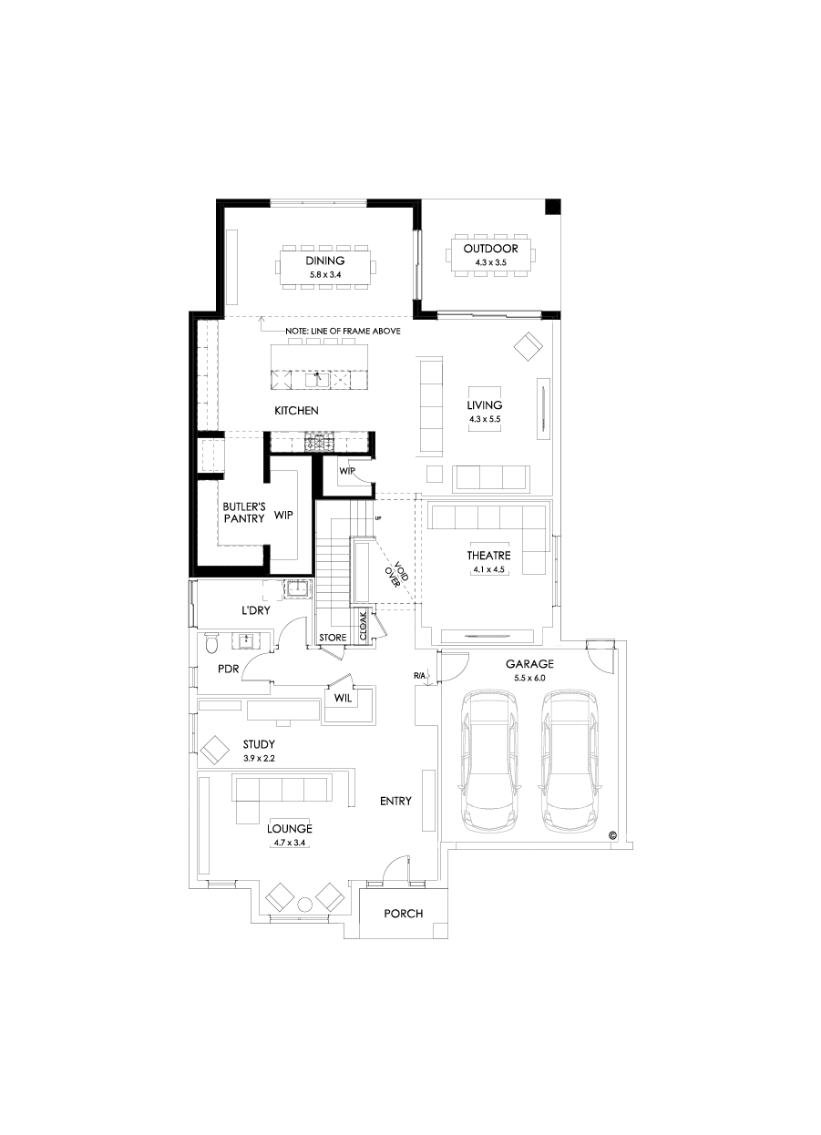 48 Ground Floor Floorplan (Larger kitchen and dining - Flipped)