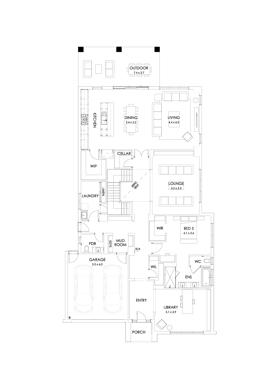 55 Ground Floor Floorplan (Grand outdoor living)