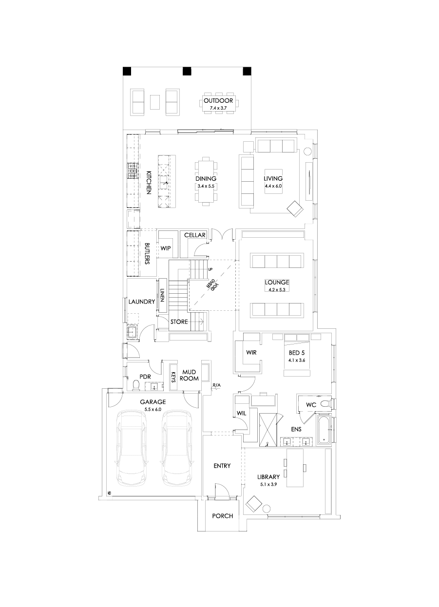 55 Ground Floor Floorplan (Grand outdoor living)
