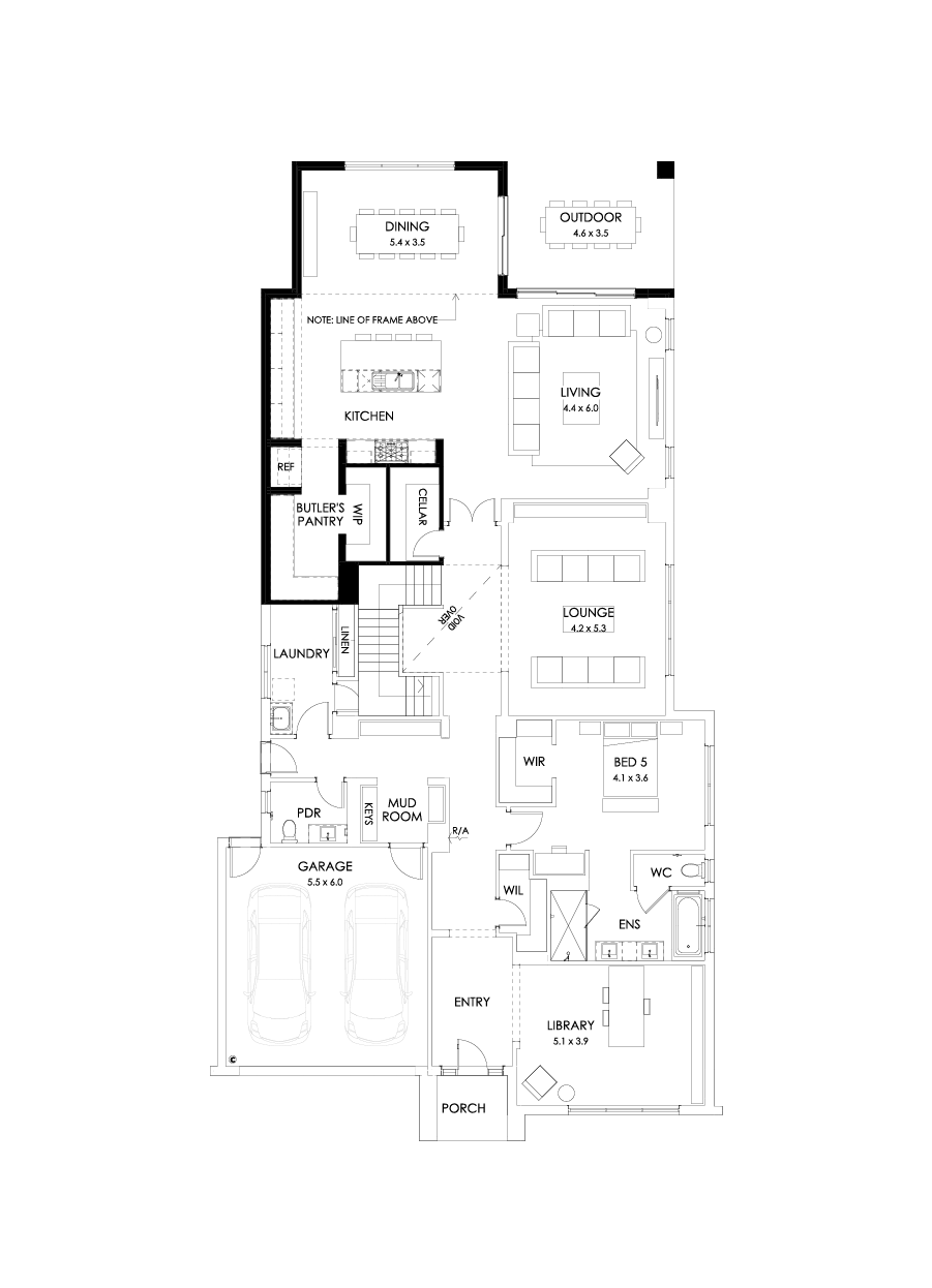 55 Ground Floor Floorplan (Larger Kitchen and dining)