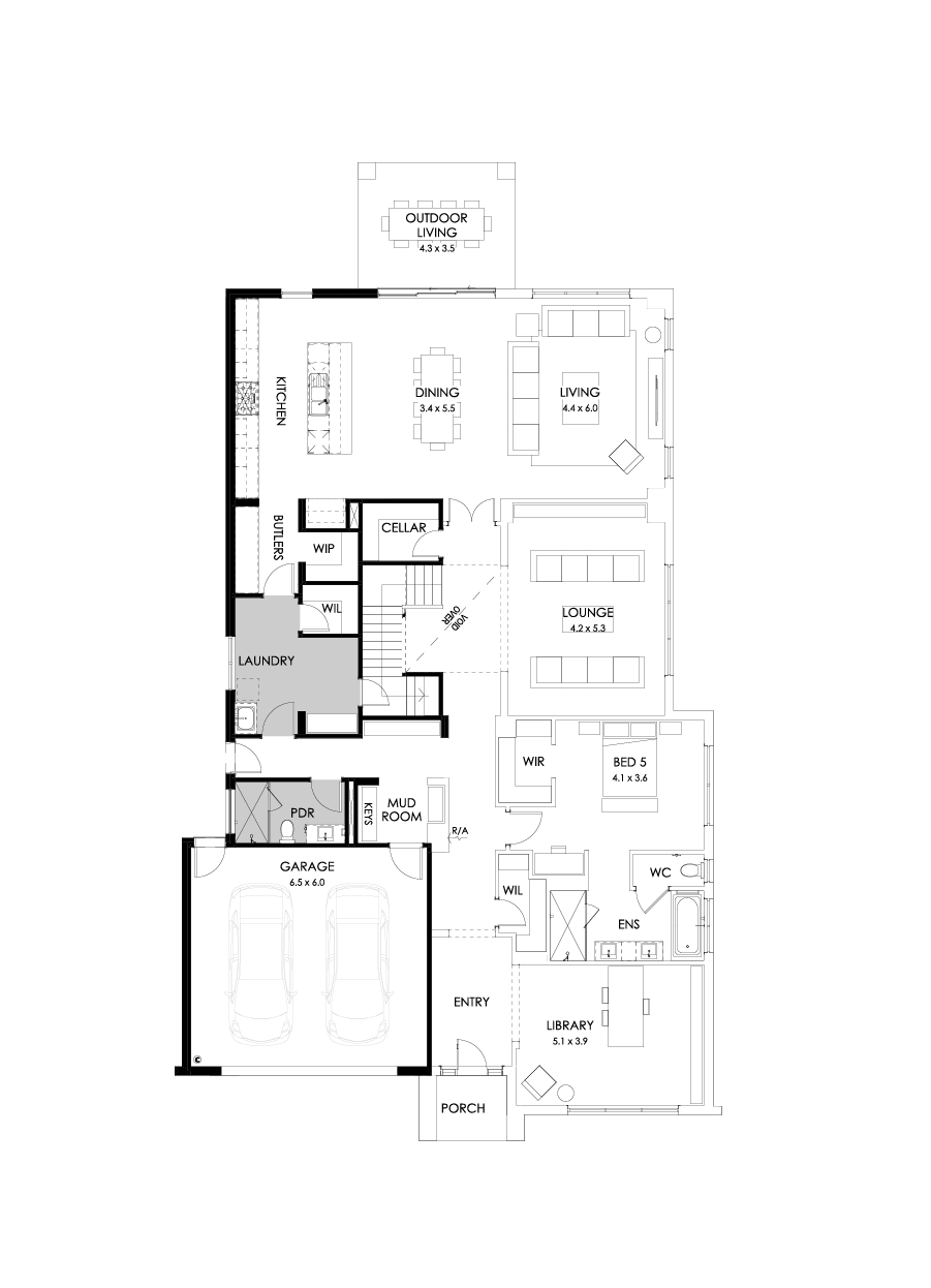 55 Ground Floor Floorplan (Larger kitchen)