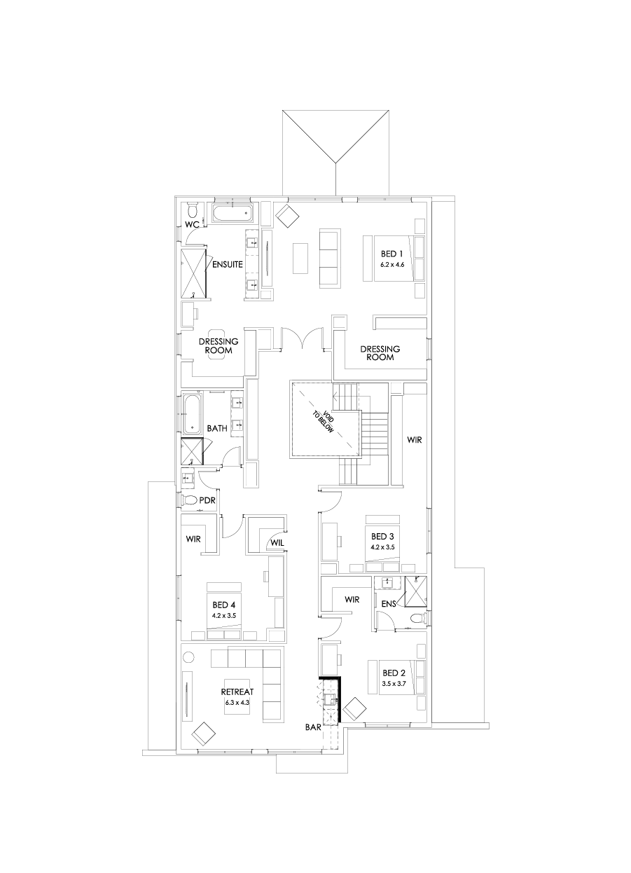 55 First Floor Floorplan (Bar - Flipped)