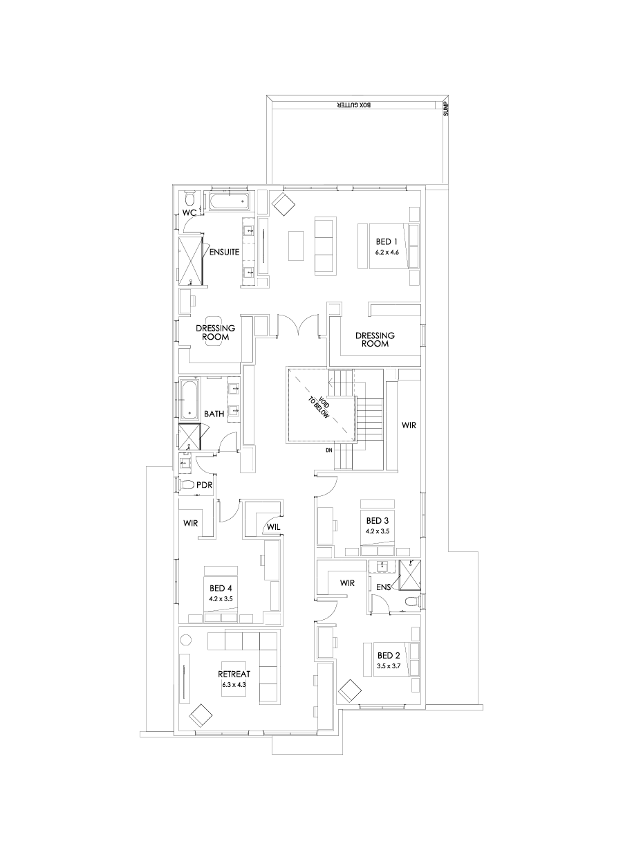 55 First Floor Floorplan (Grand outdoor living - Flipped)
