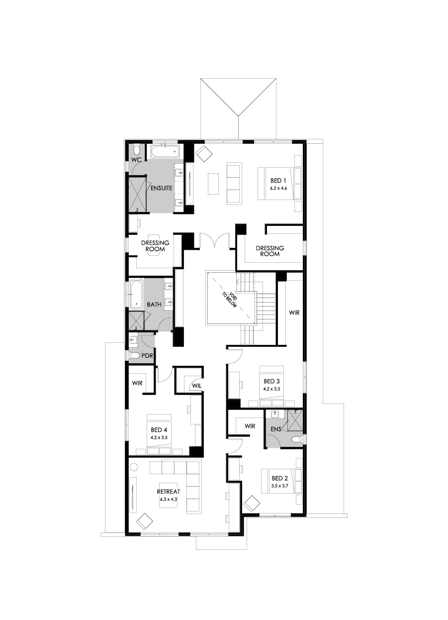 55 First Floor Floorplan (Standard - Flipped)
