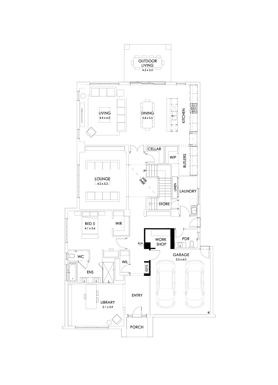 55 Ground Floor Floorplan (Workshop  - Flipped)