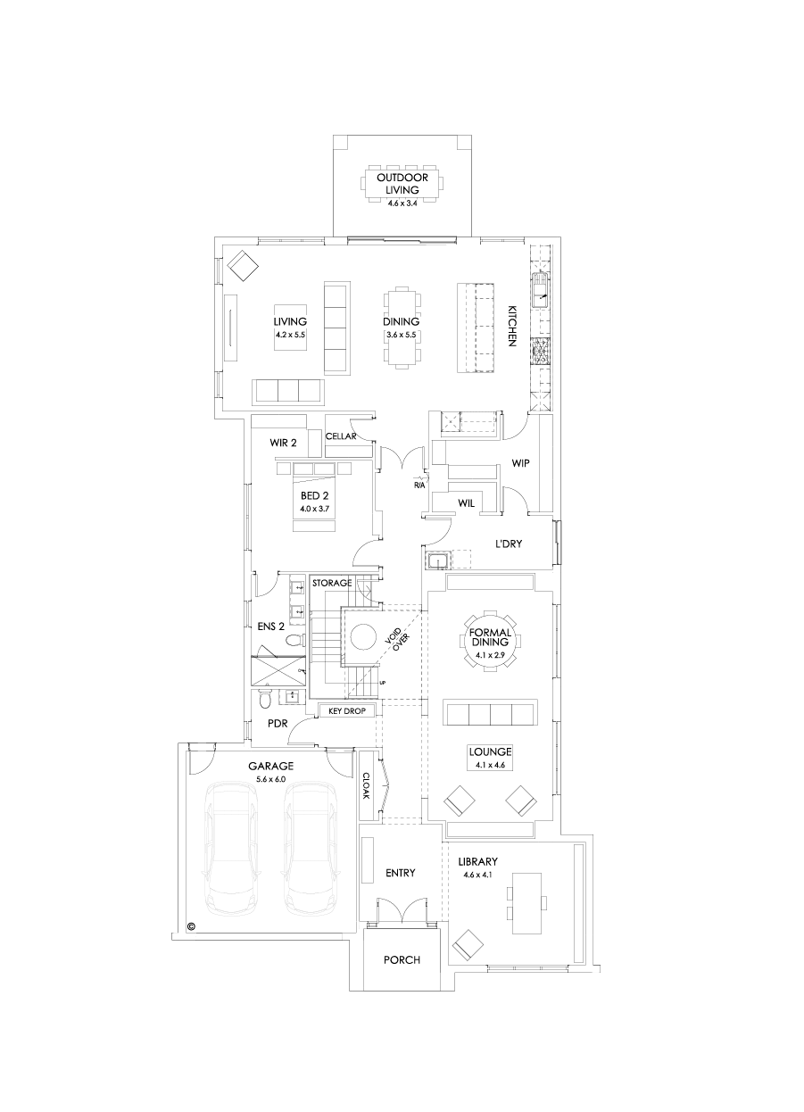 56 Ground Floor Floorplan (Alternate kitchen)