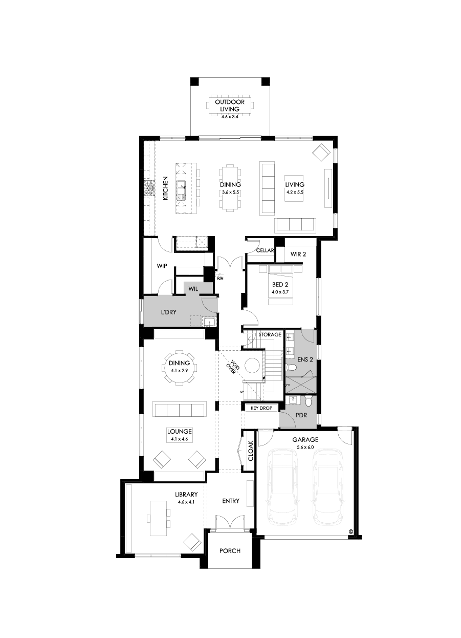 56 Ground Floor Floorplan (Standard - Flipped)