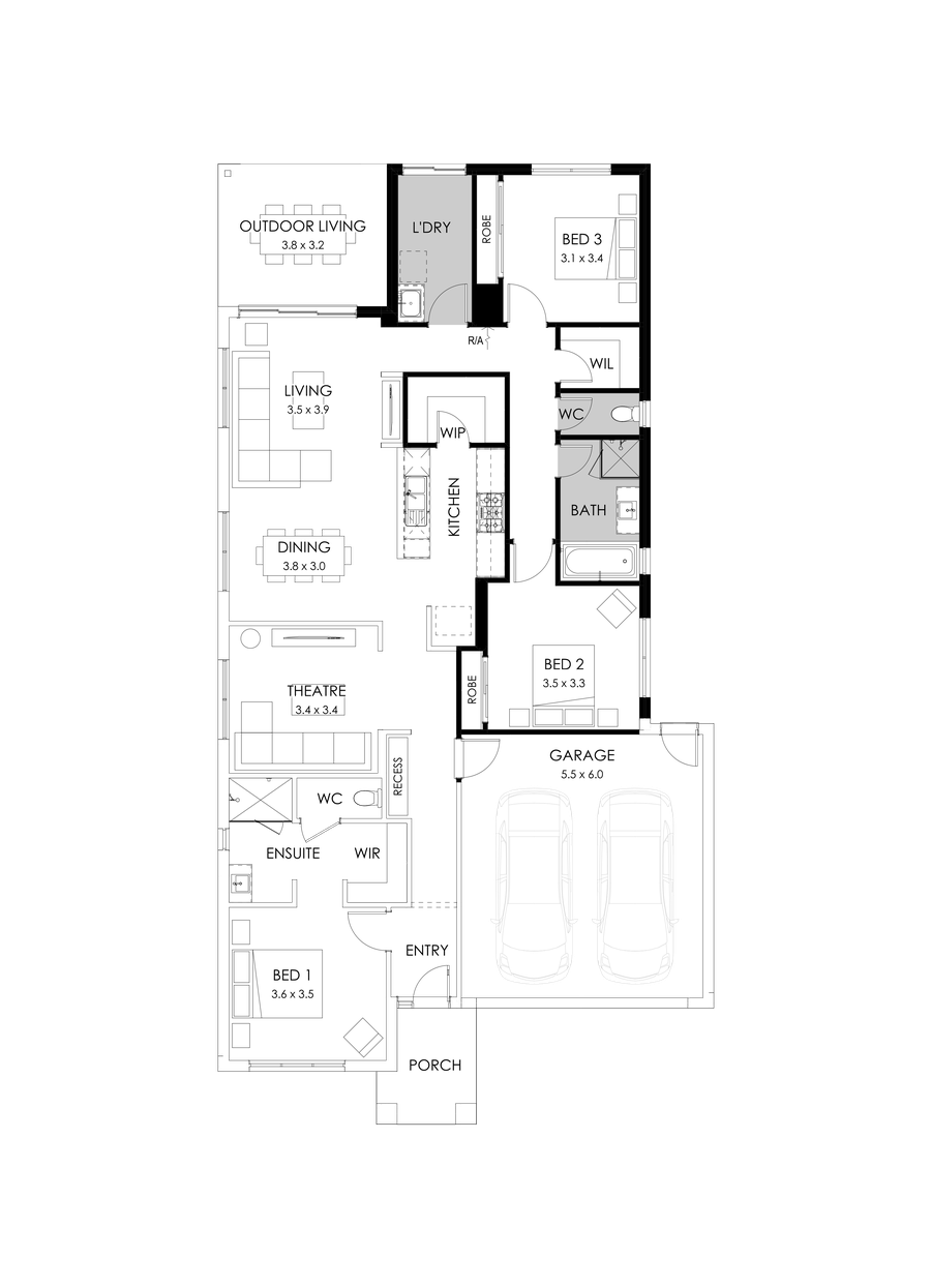 23  Floor Floorplan (3 bedrooms - Flipped)