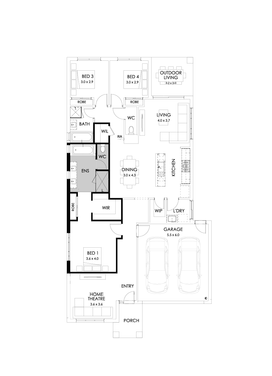 23  Floor Floorplan (3 bedrooms - Flipped)