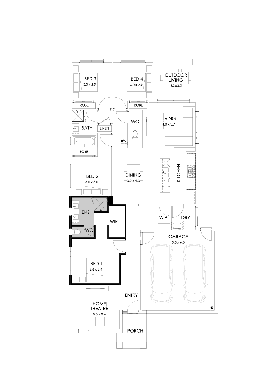 23  Floor Floorplan (Ensuite upgrade - Flipped)