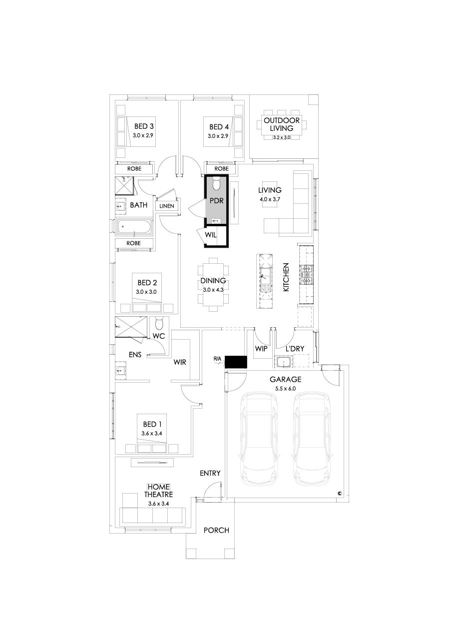 23  Floor Floorplan (Powder room - Flipped)