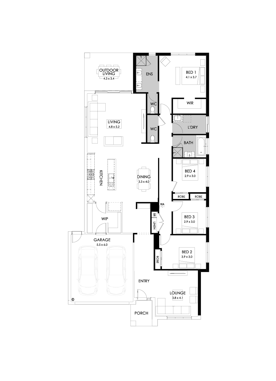 28  Floor Floorplan (Alternate bed 1)