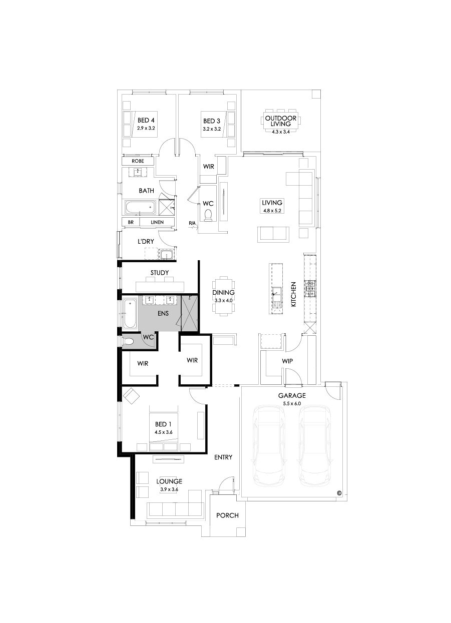 28  Floor Floorplan (3 bedrooms - Flipped)