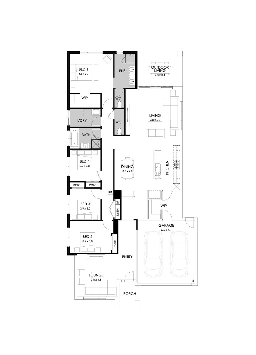 28  Floor Floorplan (Alternate bed 1 - Flipped)