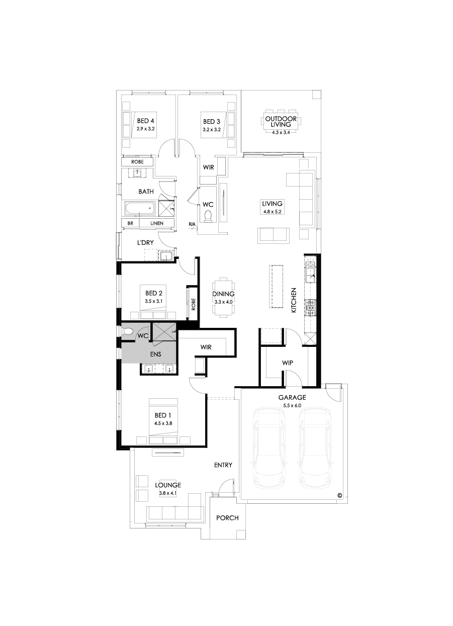 28  Floor Floorplan (Alternate kitchen - Flipped)