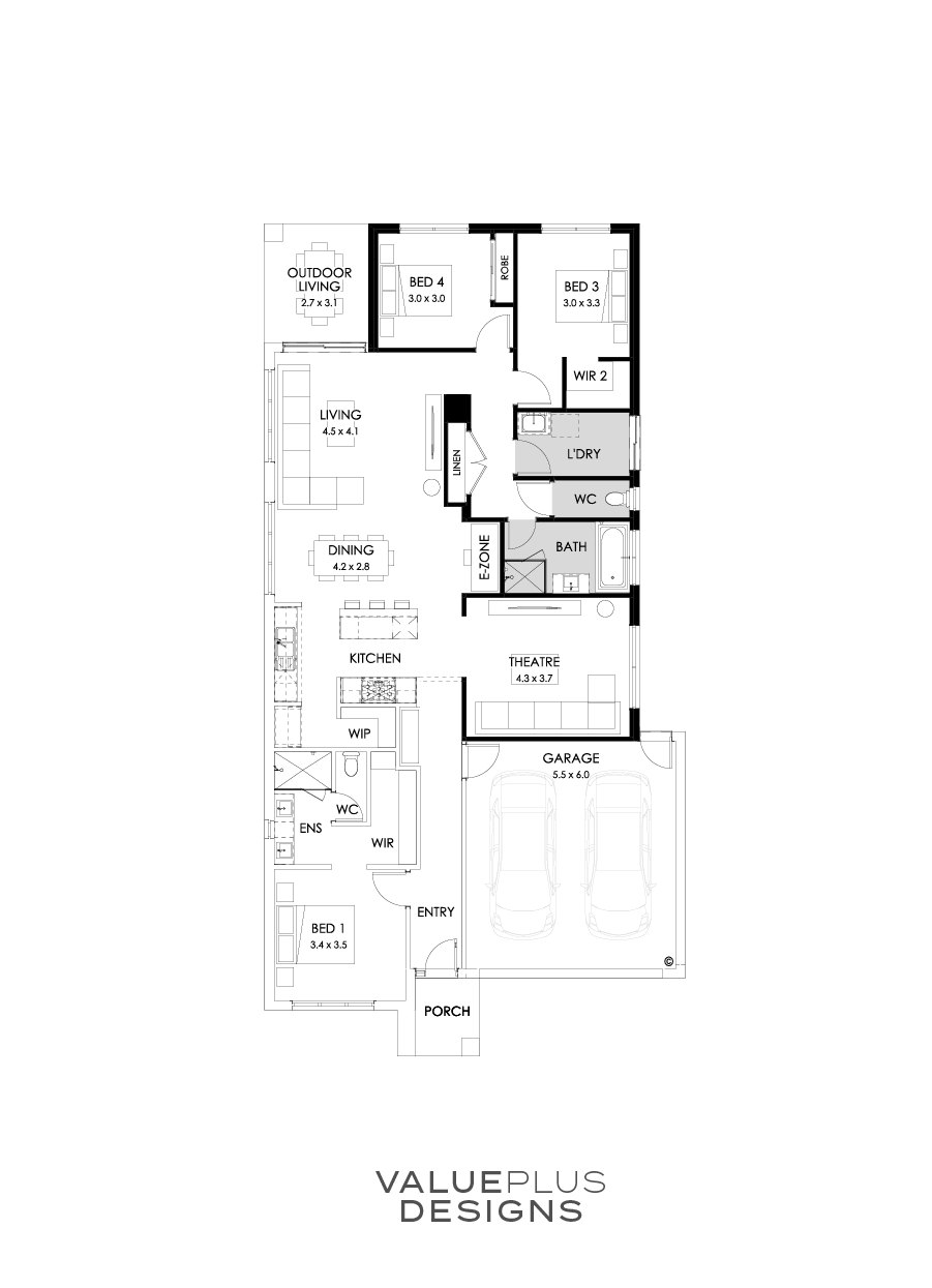23  Floor Floorplan (3 Bedrooms - Flipped)