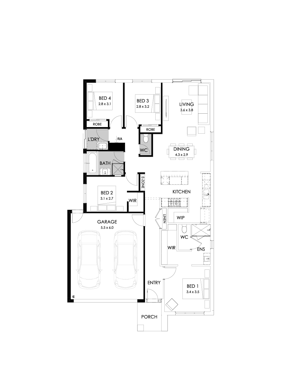 20  Floor Floorplan (5.5m garage setback )