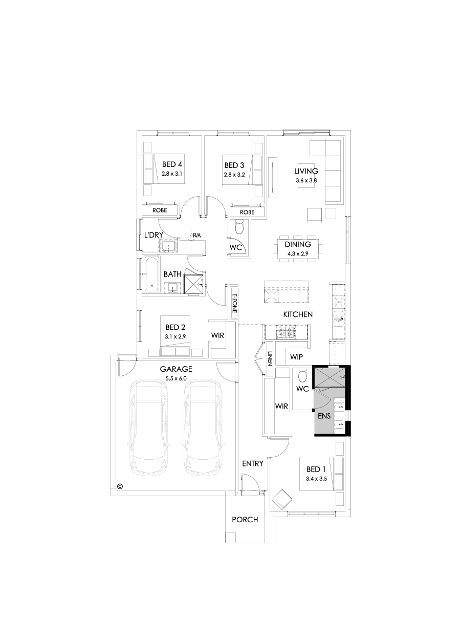 20  Floor Floorplan (Ensuite upgrade)