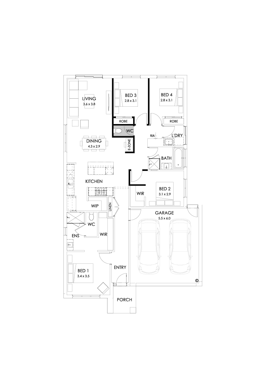 20  Floor Floorplan (E-zone - Flipped)