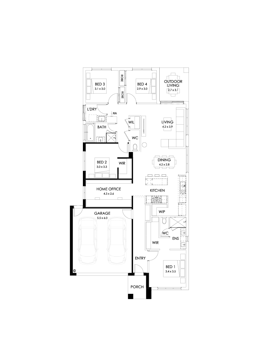 23  Floor Floorplan (5.5m garage setback)