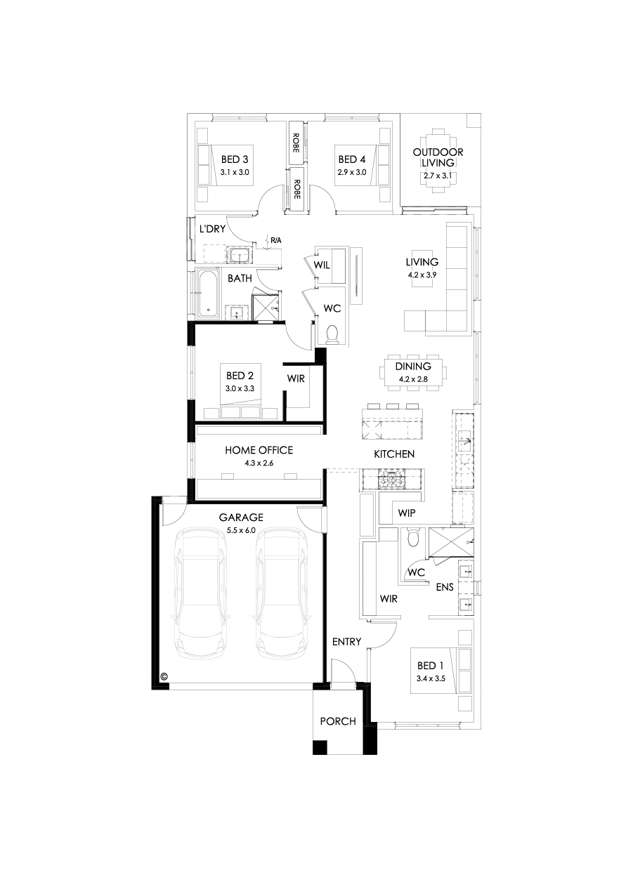 23  Floor Floorplan (5.5m garage setback)
