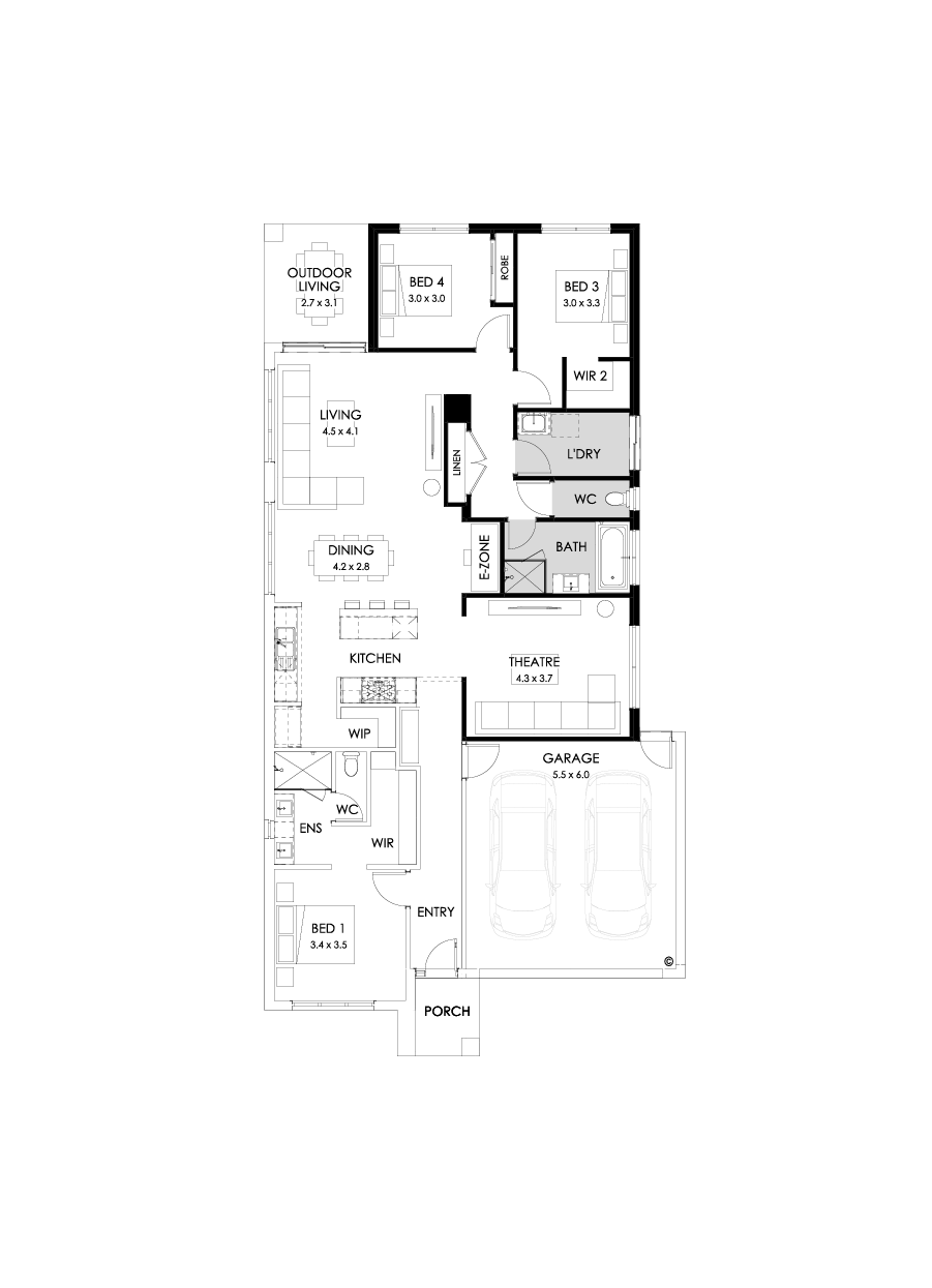 23  Floor Floorplan (3 bedrooms - Flipped)