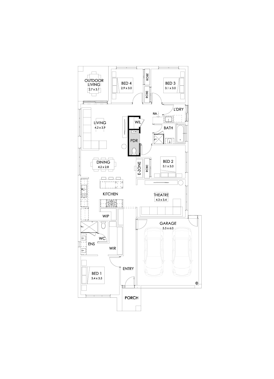 23  Floor Floorplan (Powder room - Flipped)