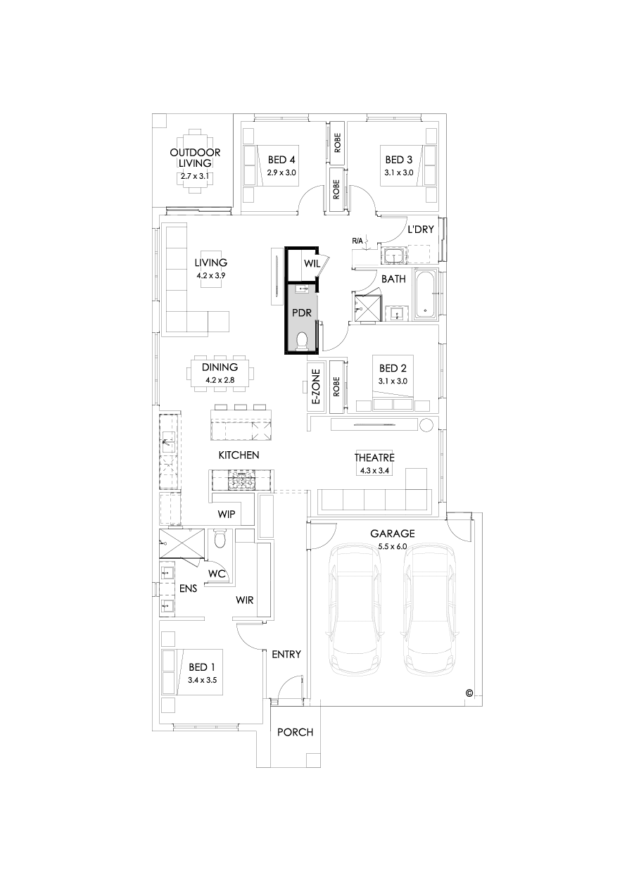 23  Floor Floorplan (Powder room - Flipped)