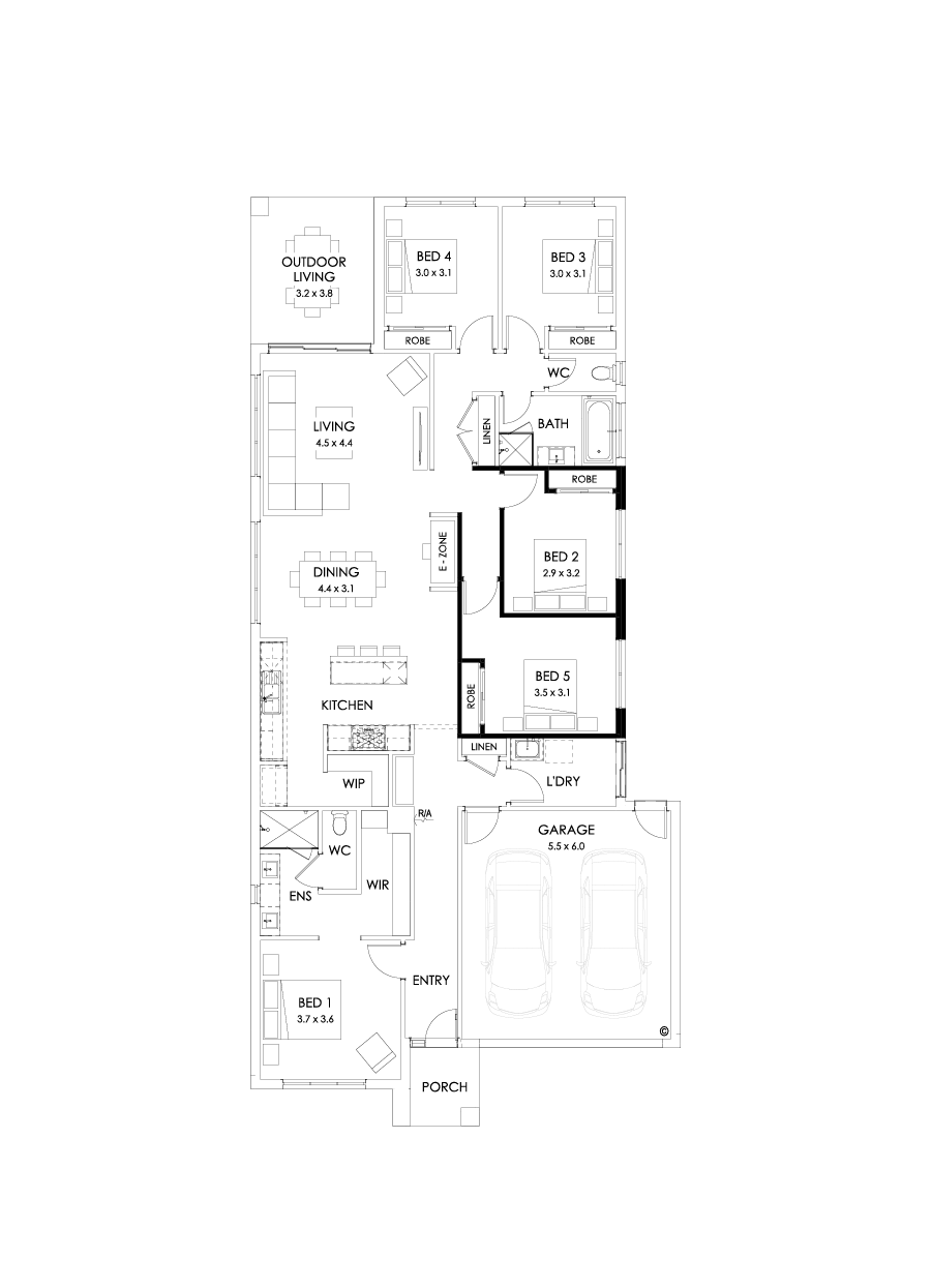 26  Floor Floorplan (5th bedroom - Flipped)